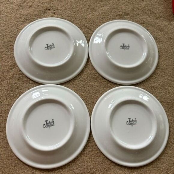 4 Jackson China Vintage Green & White 7” Plates - Picture 4 of 7